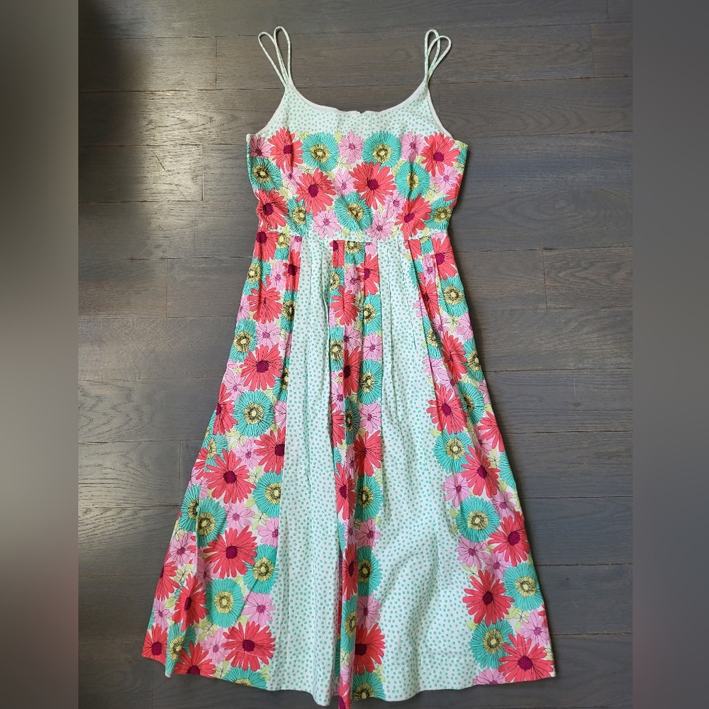 Floral Print A-Line Vintage-Inspired Bea & Dot Dress by ModCloth Size Small